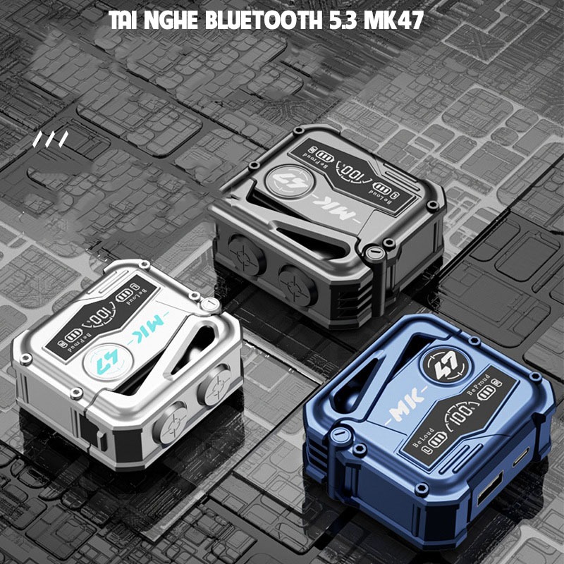 Tai Nghe Bluetooth Gaming 5.3 MK47, Tai Nghe Chơi Game Điện Thoại Không dây Micrô tích hợp