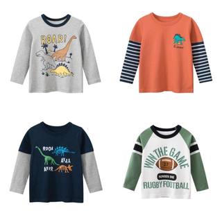 [Áo Thun Bé Trai] Áo dài tay bé trai, áo phông dài tay cho bé in họa tiết khung lỏng, hoạt hình chất cotton