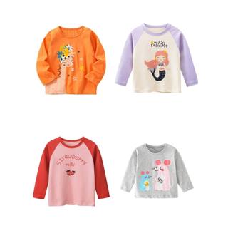 [Áo Thun Bé Gái] Áo dài tay bé gái, áo phông dài tay cho bé in họa tiết đáng yêu, hoạt hình chất cotton