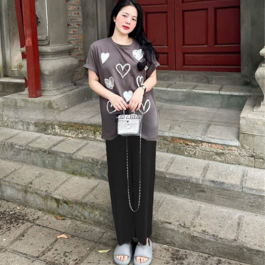 Set Đồ Nữ Đẹp Sang Chảnh Bigsize Đồ Mặc Nhà ESHOP Set Áo Và Quần Dài Ống Rộng Đi Chơi Dễ Thương Xinh Xắn DB068
