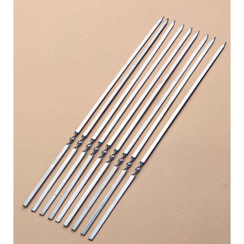 Set 10 Xiên Nướng Thịt Inox 304 Loại Tròn, Loại Dẹp Bản Dẹp Có Xoắn ...