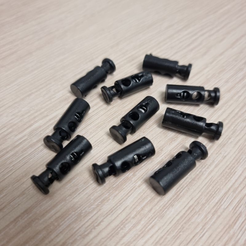 Set 10 Chốt nhựa nhiều màu (loại 2 lỗ) nút chặn dây rút nón, áo khoác ...