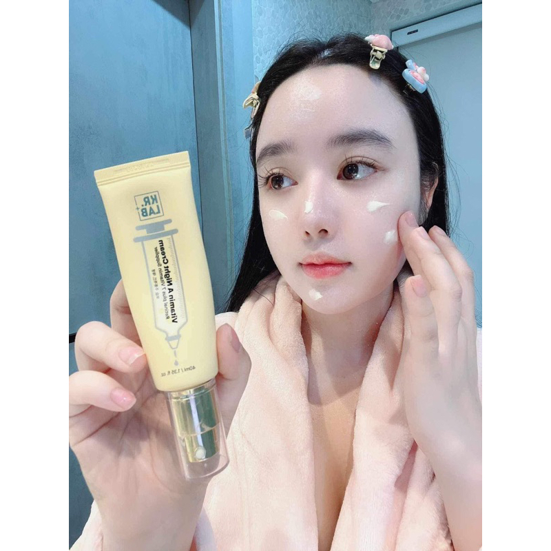 Combo Kem đêm Retinal Kr.Lab vitamin A night cream 40g Hàn Quốc hạn 2028 và thải độc seoul de matte 10ml IS367