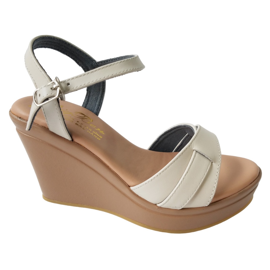 Giày Sandal Đế Xuồng BIGGBEN Da Bò Cao 9 Phân HKD783