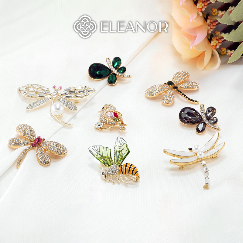 Ghim cài áo nam nữ Eleanor Accessories đa dạng kiểu dáng đính đá phụ kiện thời trang trâm cài 4973