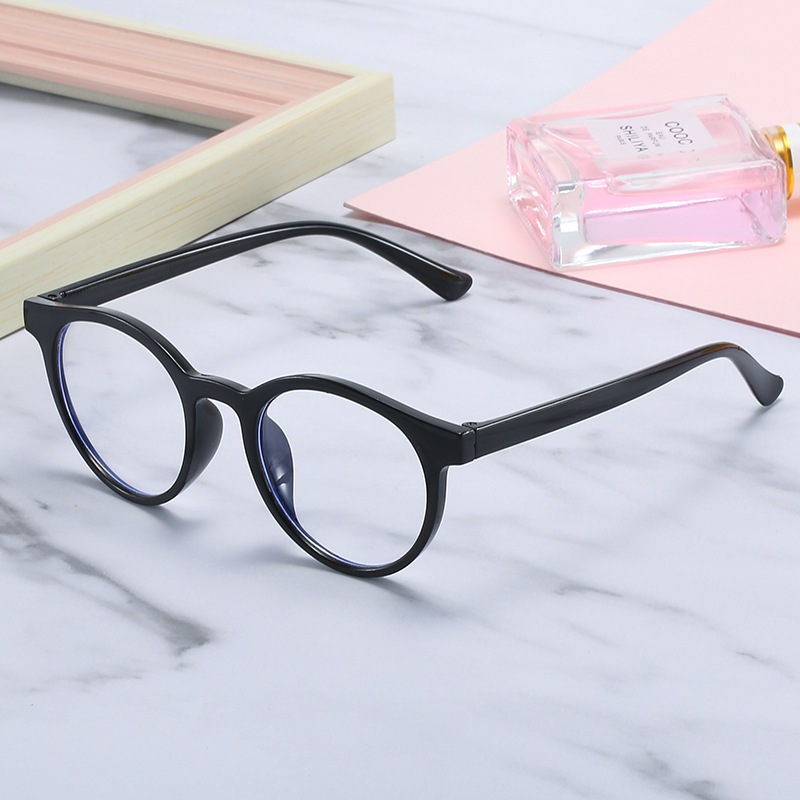 Kính mắt nữ nam tròn ngố cute thời trang mắt kính không độ chống tia UV bảo vệ mắt phong cách Ulzzang HANASO 055