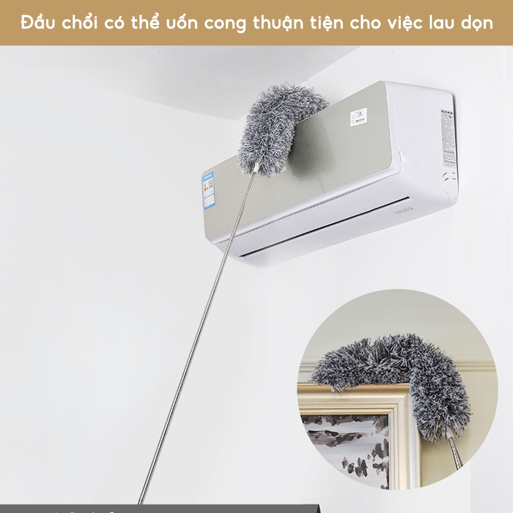 Chổi Quét Trần Nhà JYoohome Có Điều Chỉnh Độ Dài Tới 2,8m Cây Phất Trần Quét Mạng Nhện, Lau Bụi Bẩn