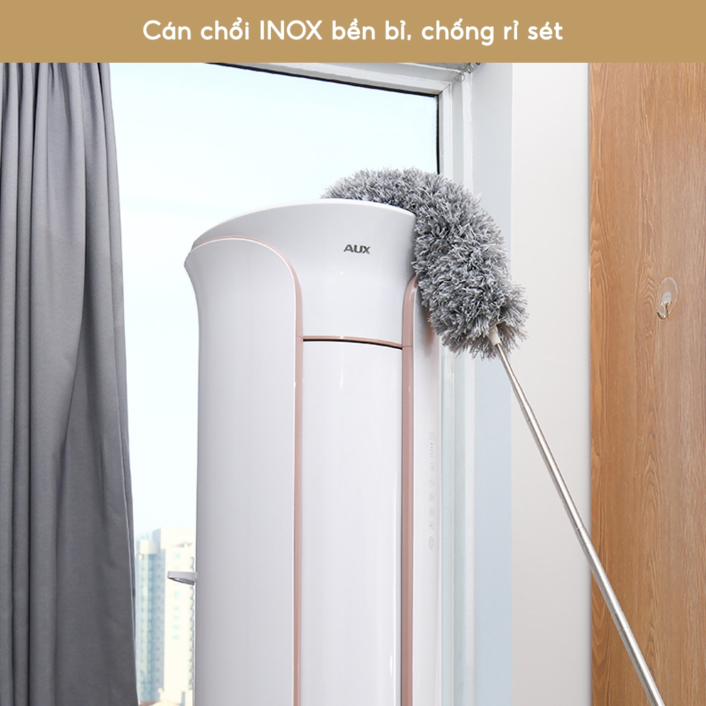 Chổi Quét Trần Nhà JYoohome Có Điều Chỉnh Độ Dài Tới 2,8m Cây Phất Trần Quét Mạng Nhện, Lau Bụi Bẩn