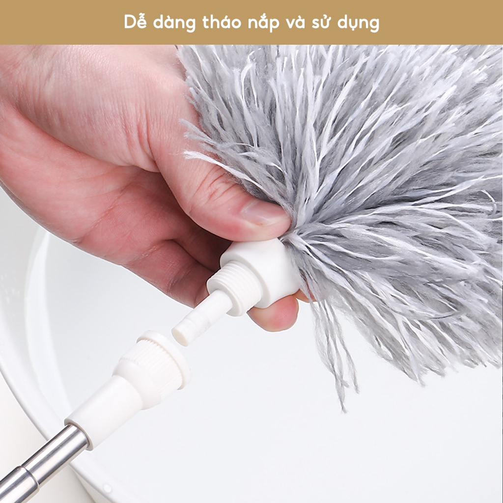 Chổi Quét Trần Nhà JYoohome Có Điều Chỉnh Độ Dài Tới 2,8m Cây Phất Trần Quét Mạng Nhện, Lau Bụi Bẩn