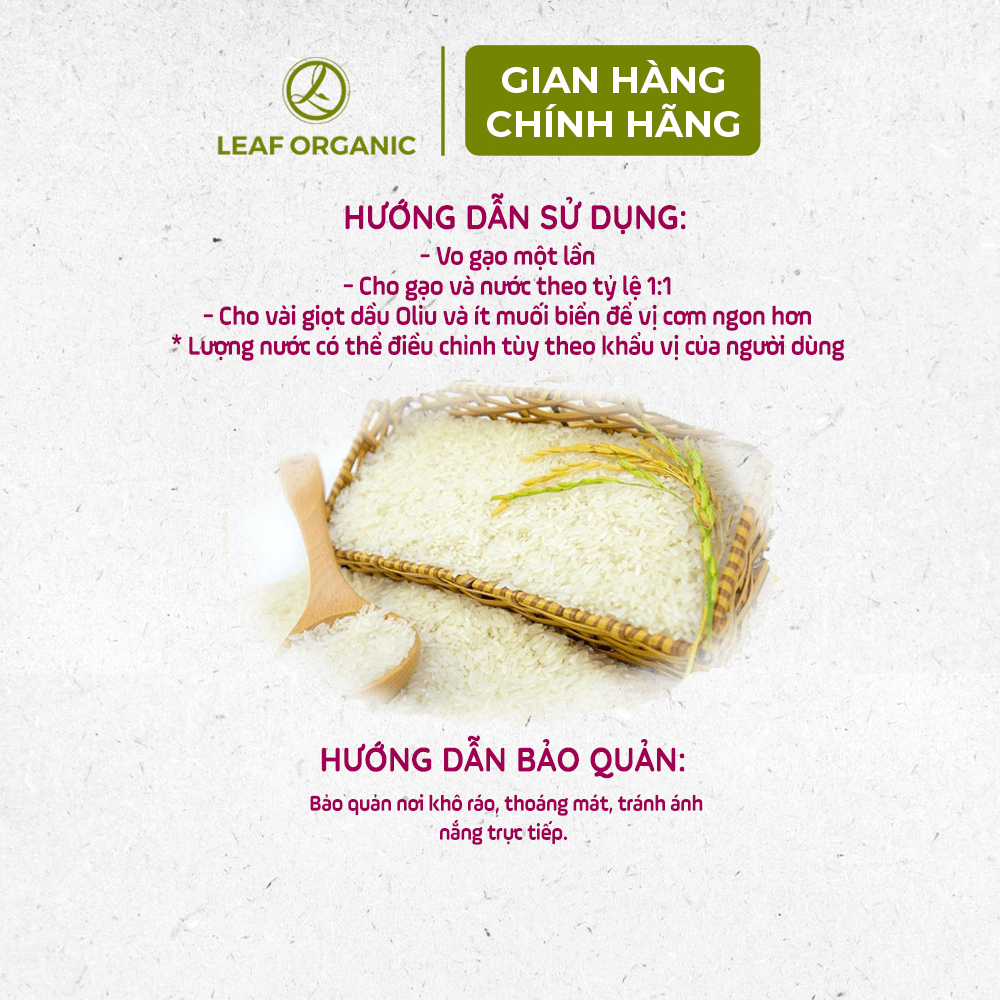 Ảnh Gạo trắng hữu cơ ST25 Hoa Sữa Foods 1kg/hộp 3