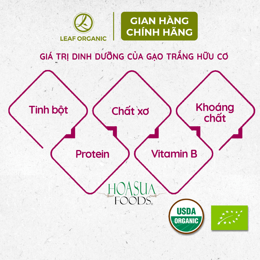 Ảnh Gạo trắng hữu cơ ST25 Hoa Sữa Foods 1kg/hộp 4