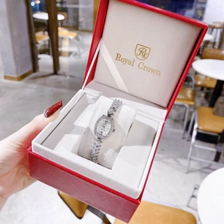 Đồng hồ nữ Royal Crown 2031 Mặt Chữ Nhật Đính Đá – Luxury Diamond Watch