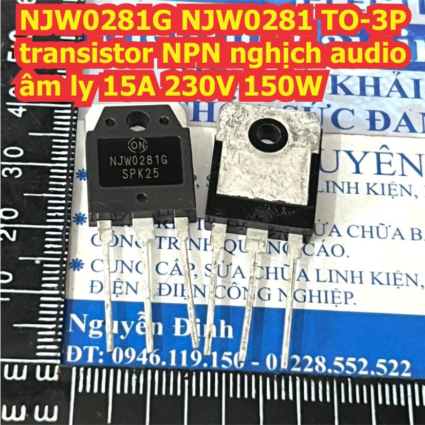 NJW0281G ONSEMI - Transistor: NPN | bipolar; 250V; 15A; 150W; TO3P | Transfer Multisort Elektronik