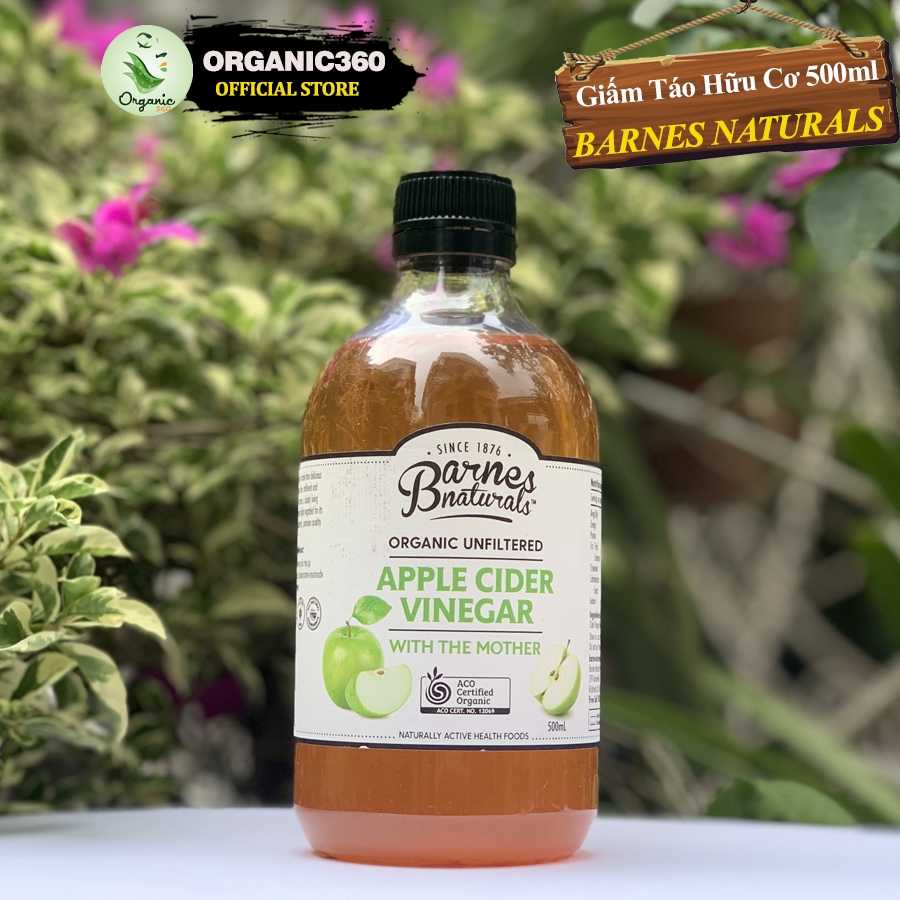 Ảnh Giấm Táo Hữu Cơ Có Giấm Cái BARNES NATURALS Organic Apple Cider Vinegar With The Mother 500ml & 1L 2