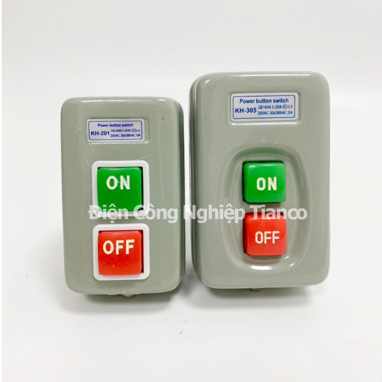 Công tắc nút nhấn ON-OFF KH305 KH201 Hộp nút nhấn nút ấn công tắc nguồn ...