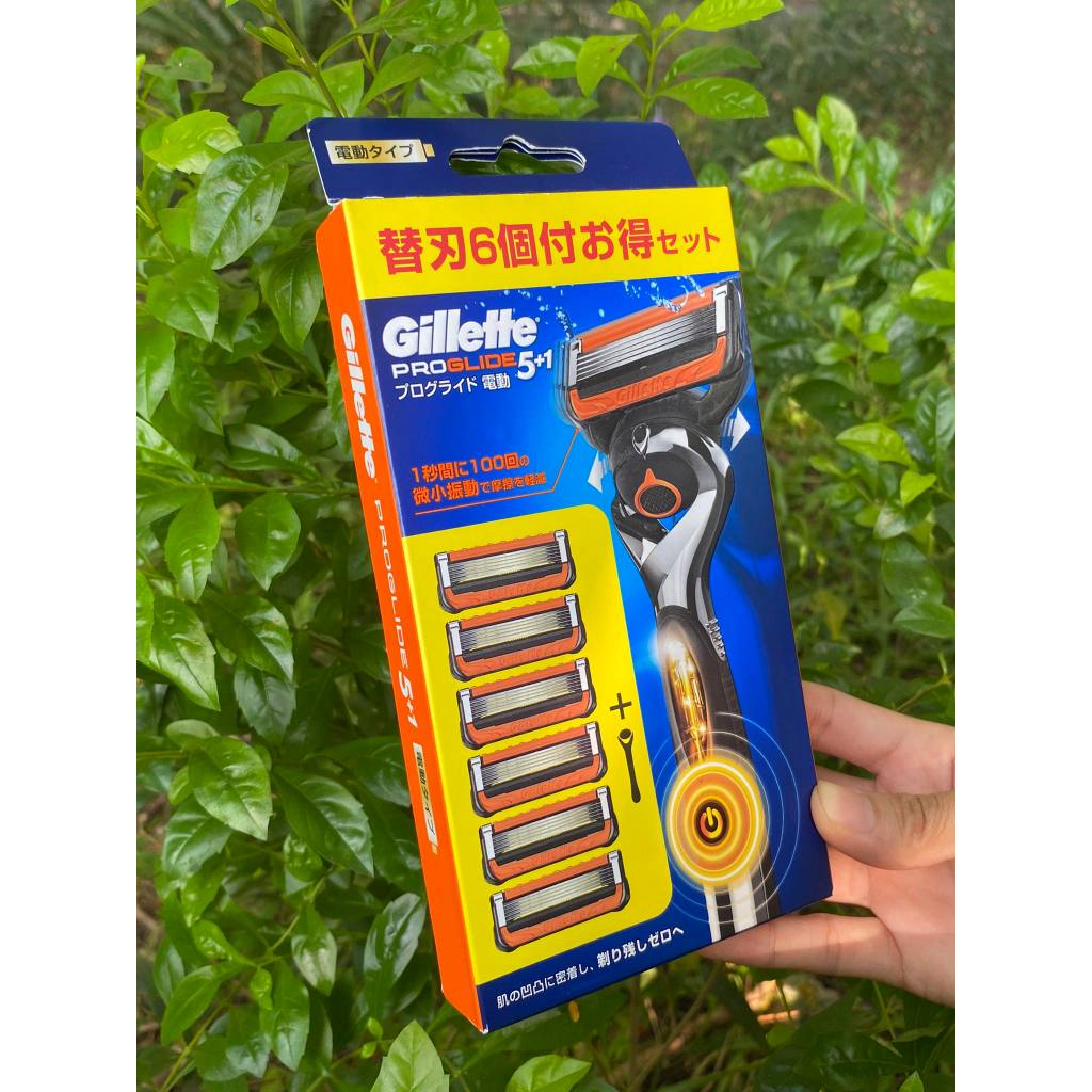 Dao cạo râu Nhật 5 lưỡi Gillette Pro có pin (kèm 6 đầu lưỡi) | Shopee ...