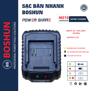 Sạc Boshun Máy Khoan Máy Siết Bulong - Máy Mài Boshun Chân Phổ Thông Sạc Nhanh Bảo Hành Chính Hãng