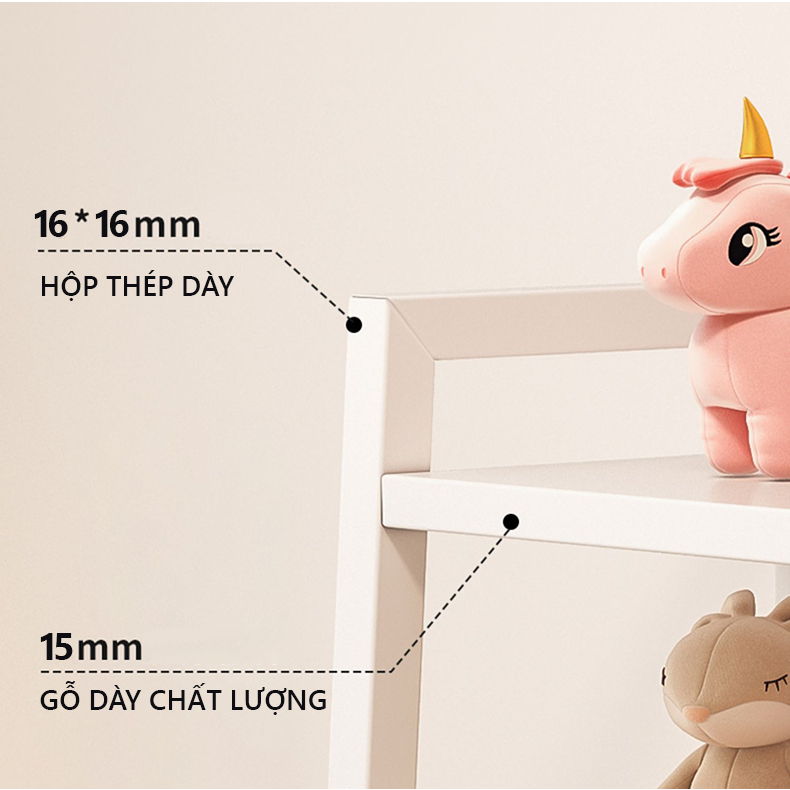 Kệ sách gỗ đa tầng thông minh decor phòng làm việc kiểu Hàn thương hiệu Ilumia - GM06 | BigBuy360 - bigbuy360.vn
