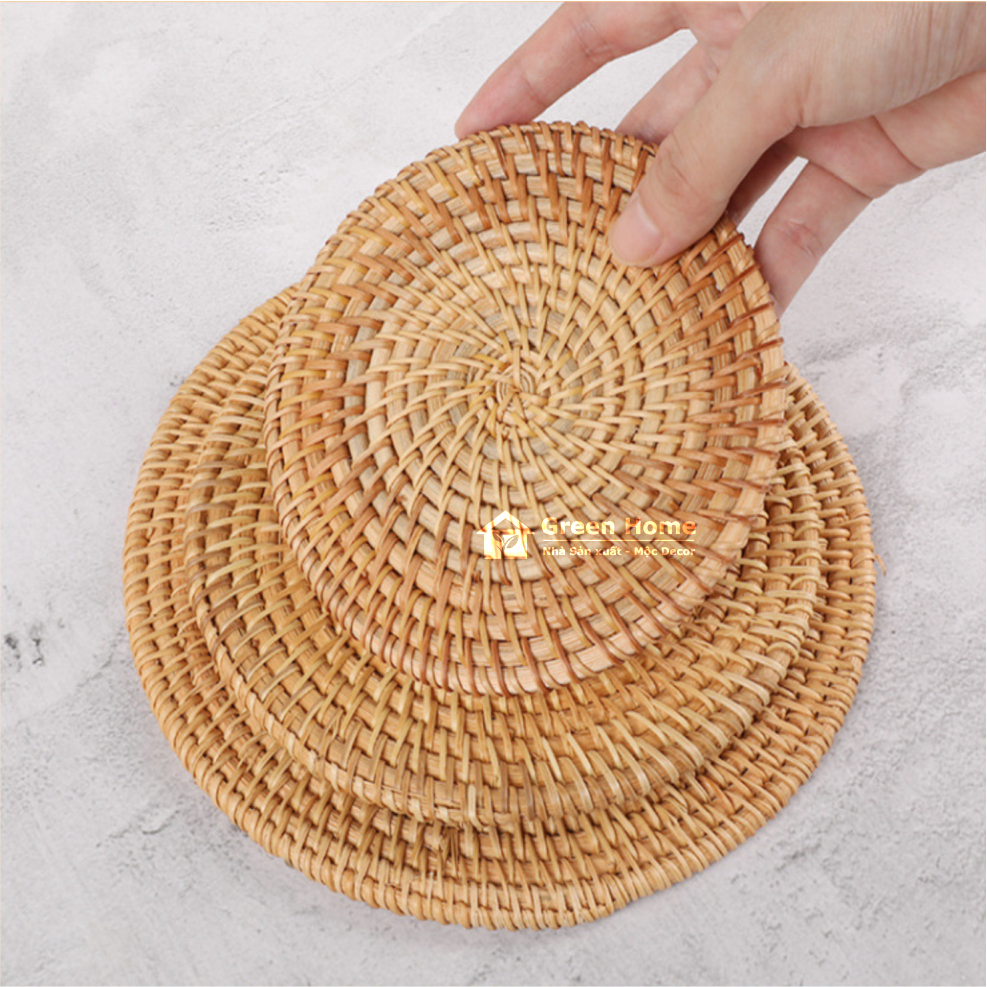 Lót Ly Lót Nồi Bằng Mây Tre Đan Hàng Thủ Công Mỹ Nghệ Xuất Khẩu Size Lớn