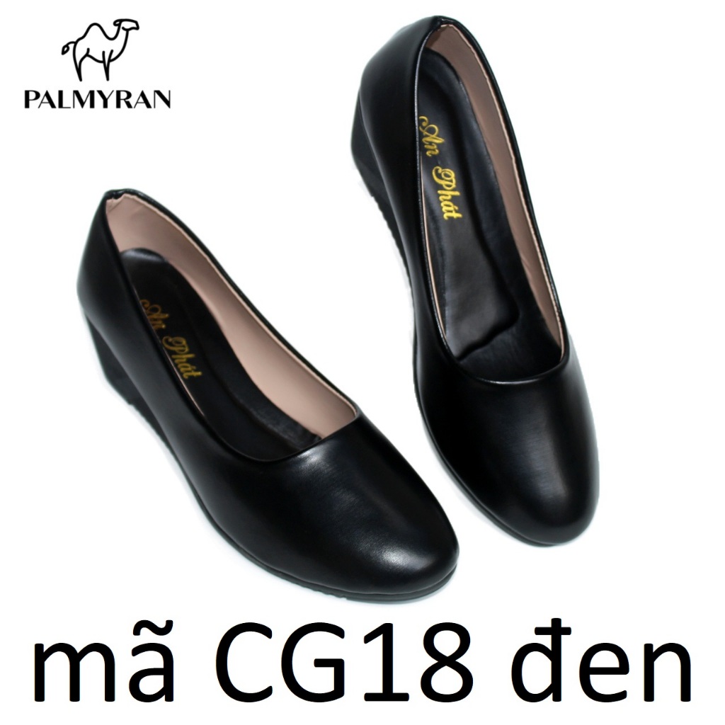 Giày nữ cao gót đế xuồng da sịn thật mã CG18 5cm - Giày trung niên cho bà và mẹ