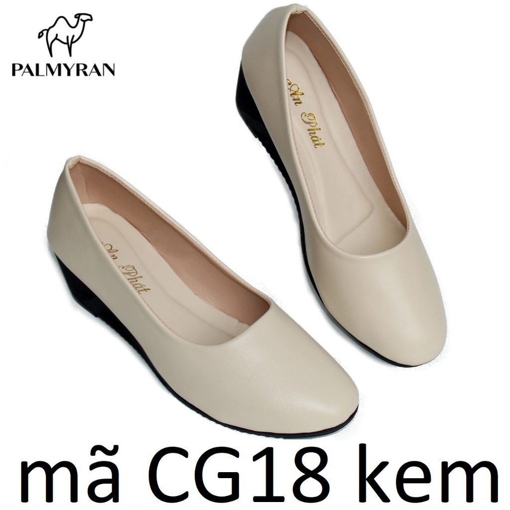 Giày nữ cao gót đế xuồng da sịn thật mã CG18 5cm - Giày trung niên cho bà và mẹ
