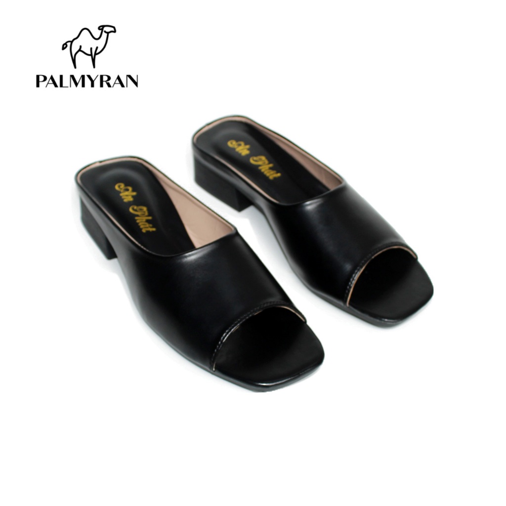 Sục nữ hỡ mũi da sịn thật DN20 cao 3cm - Dép trung niên đi êm chân