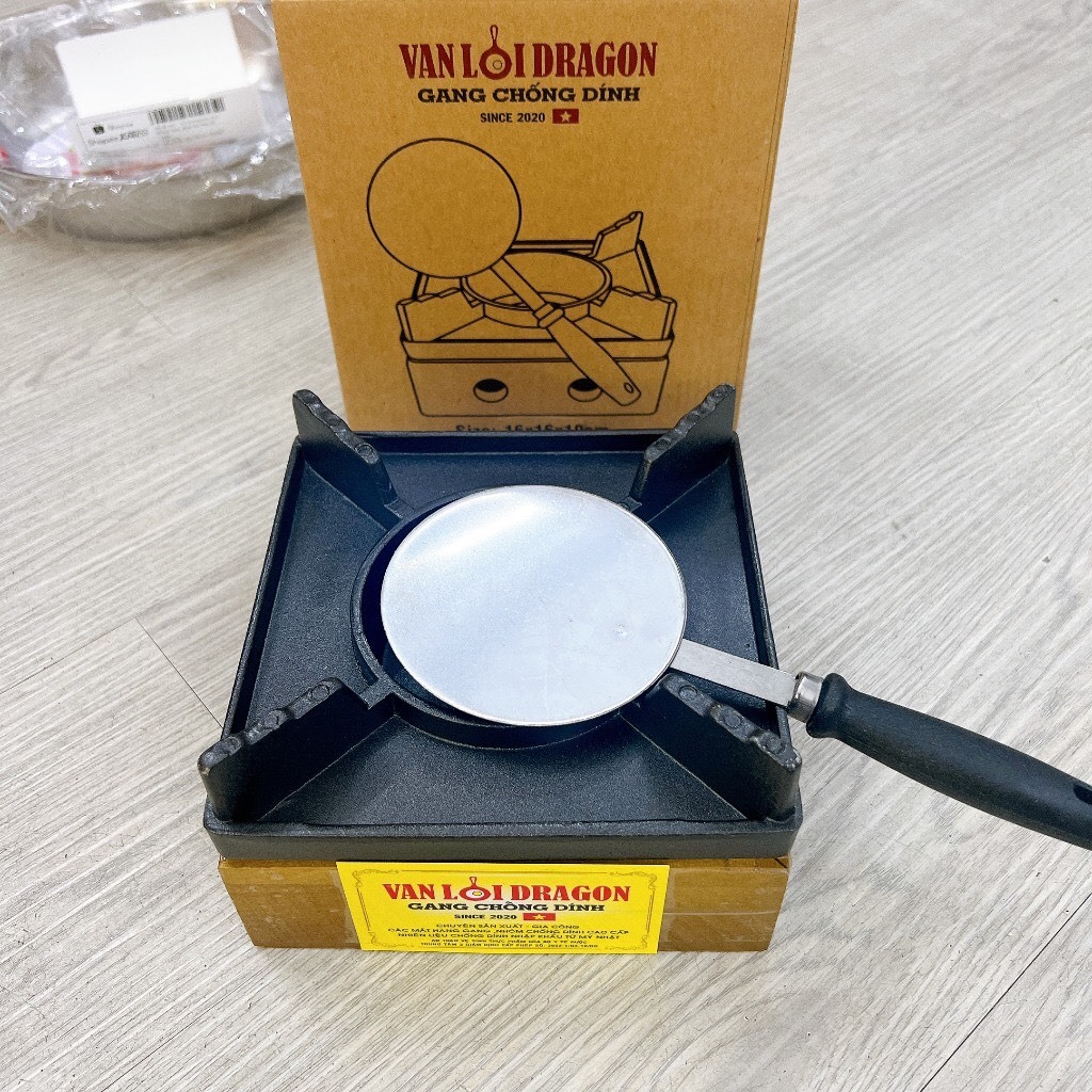 Bếp đế gỗ Vạn Lợi - Bếp cồn mini, dã ngoại size lón - size nhỏ