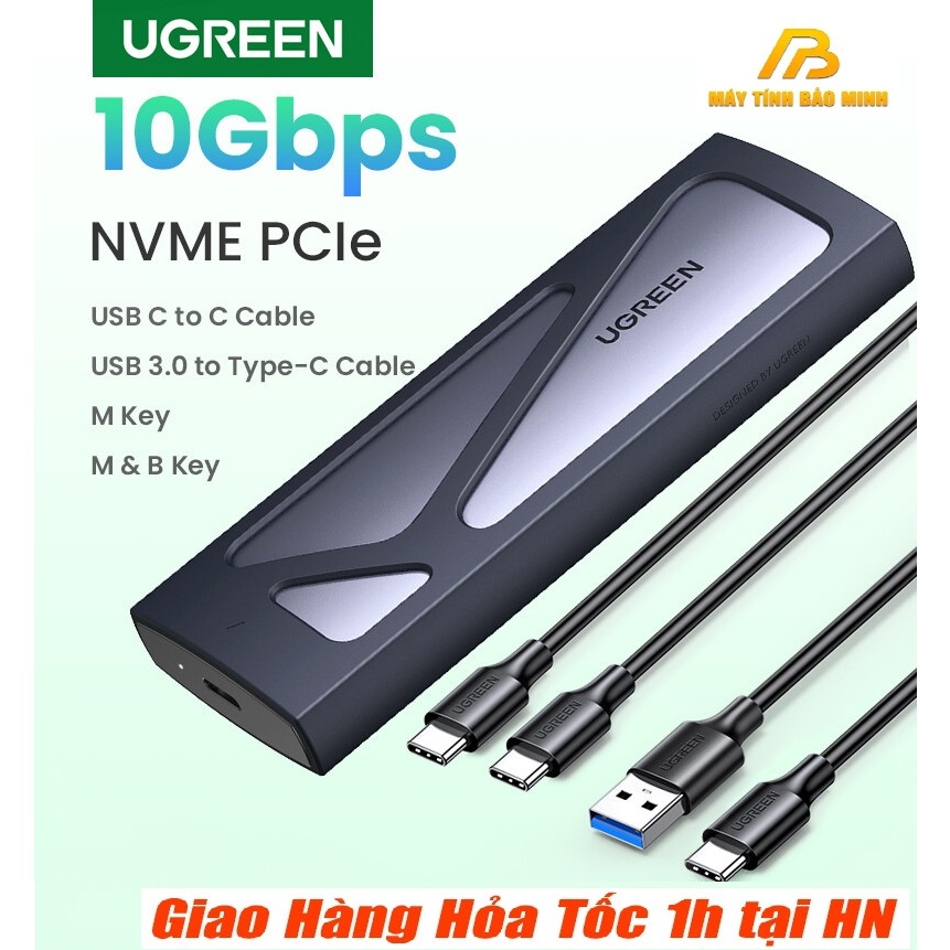 Box Hộp Đựng ổ Cứng Ssd M2 Hỗ Trợ Nvmesata Usb Type C 32 Gen2 Tốc độ 10gbps Ugreen 90264 7322