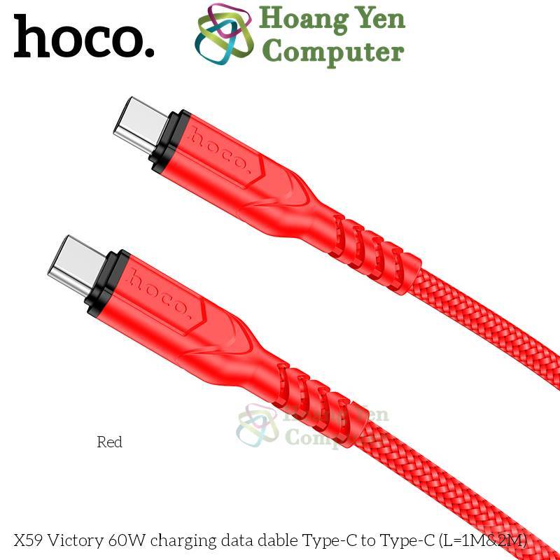 Cáp Sạc Type C to Type C 60W Hoco X59 - Chiều Dài 1M, 2M - Chính Hãng - Hoàng Yến Computer