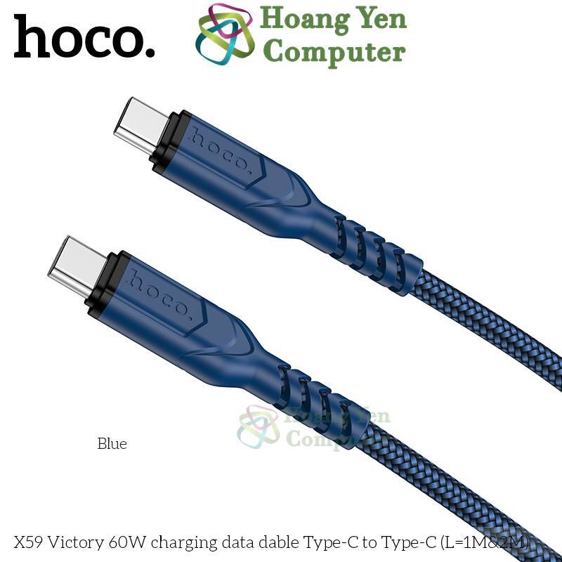 Cáp Sạc Type C to Type C 60W Hoco X59 - Chiều Dài 1M, 2M - Chính Hãng - Hoàng Yến Computer