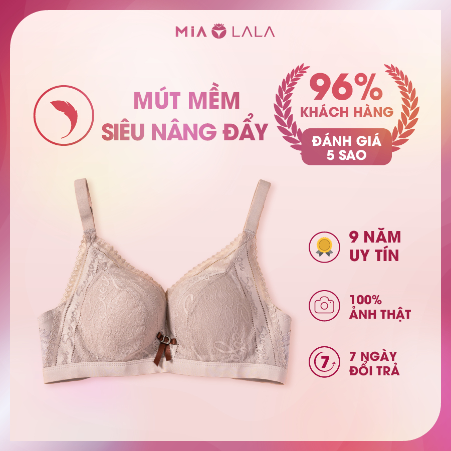 Áo ngực nữ không gọng ren đệm dày 4cm siêu đẩy MIALALA 0378 NA2220378