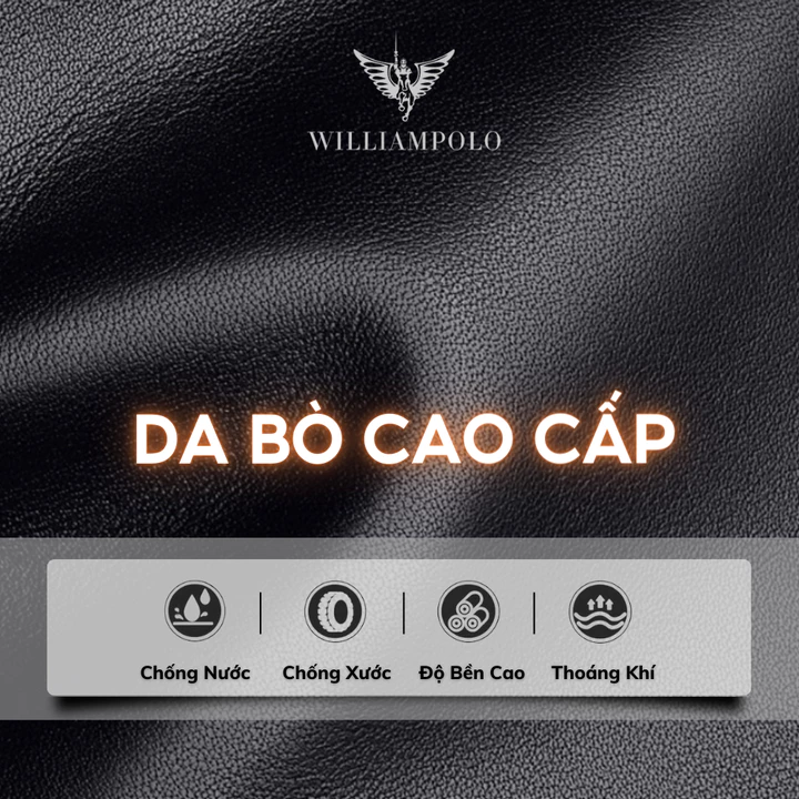 Ví dài cầm tay nam da bò chính hãng William POLO cao cấp ví đứng cầm tay full hộp đựng bóp nam da bò cao cấp – 4
