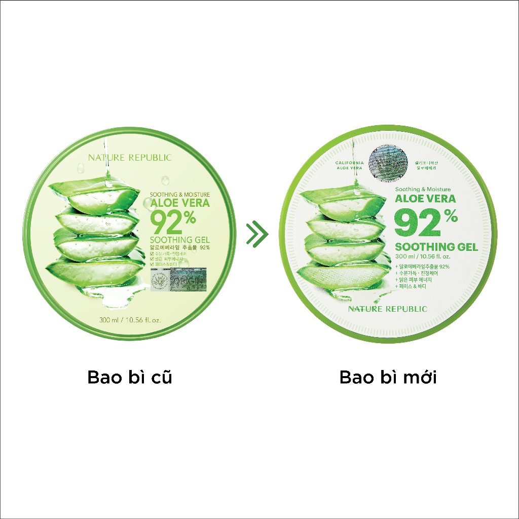 Ảnh Gel Dưỡng Ẩm Nature Republic Chiết Xuất Lô Hội Soothing & Moisture Aloe Vera 92% Soothing Gel 300ml 1