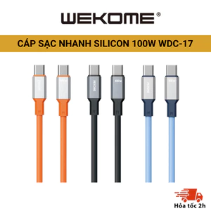 Cáp Sạc nhanh  , WDC-17 2.4A Silicon chống rối đàn hồi siêu bền Type C to iphone , type C to type C