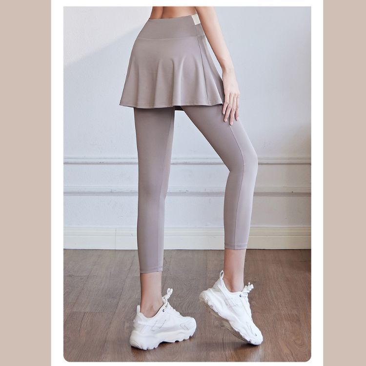Quần tập gym nữ kèm váy may liền quần hàng Quảng Châu co giãn thấm hút tôn dáng cao cấp JYMK033 T3T2 spe