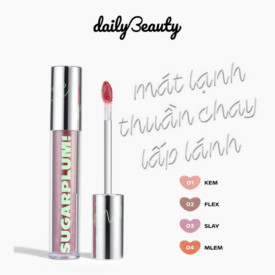 Ảnh Son Nhũ Bóng OFÉLIA SUGARPLUM MintyIce Sparkling Gloss Căng Mọng, Lấp Lánh Daily Beauty 4