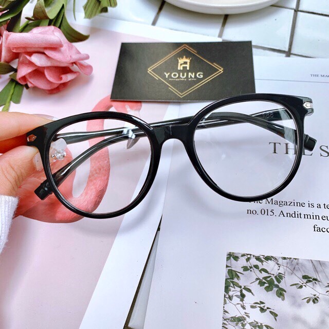 Gọng kính cận nữ nam kính giả cận không độ thời trang phong cách Ulzzang chống tia UV đẹp giá rẻ HANASO 024