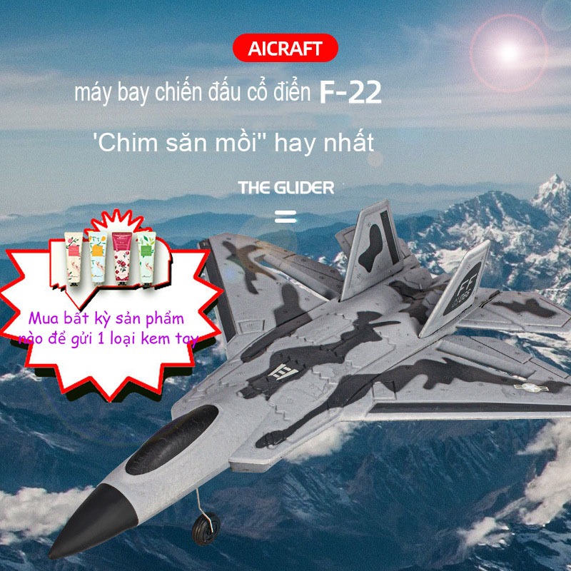 Máy Bay Điều Khiển F-22 Raptor Pin bay 15 phút. Bay xa 200m KIT xốp dẻo ...