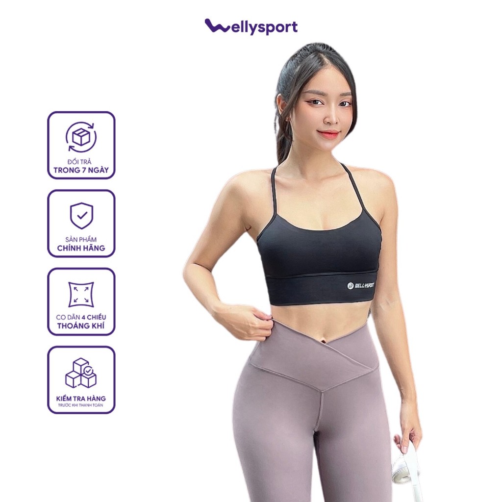 Quần Legging cạp chéo, đồ tập Yoga, Gym Nữ Welly Sport, màu xám khói, Mã QLD02