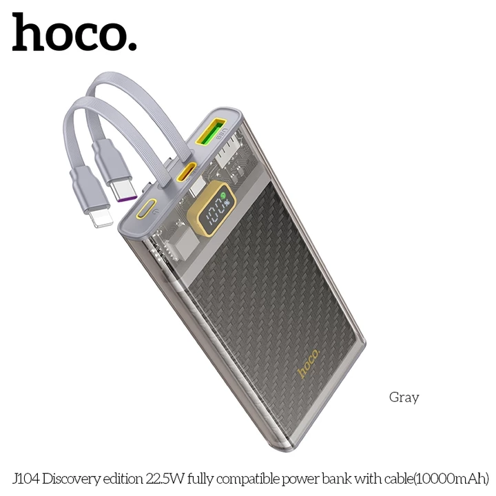 Sạc dự phòng Sạc Nhanh PD22.5W/QC3.0/18W Hoco J104 pin dự phòng 20.000MAH hỗ trợ cho lP7P/8P/X/11/12/13/14 - Androi – 6