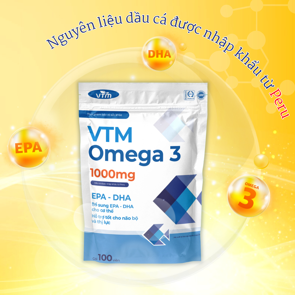 Ảnh Viên uống dầu cá VTM OMEGA 3 tăng cường thị lực, bảo vệ tim mạch - gói 100v 4