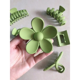 set kẹp tóc 8 món màu xanh bơ xinh xắn dễ thương