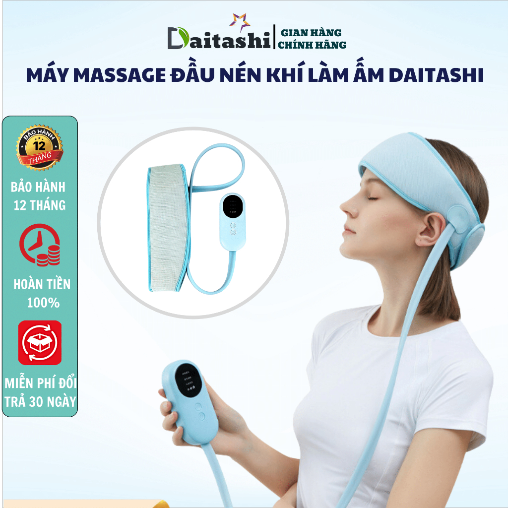 Máy Massage đầu đai Quấn Daitashi Dxt 2 Mát Xa Nén Khí Gia Nhiệt Thư Giãn Giảm Căng Thẳng đau