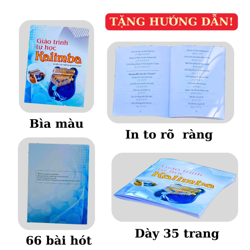 Đàn Kalimba 17 Phím, Kalimba 21 Phím, Kalimba trong suốt, kalimba giá rẻ Hãng - Full Phụ Kiện