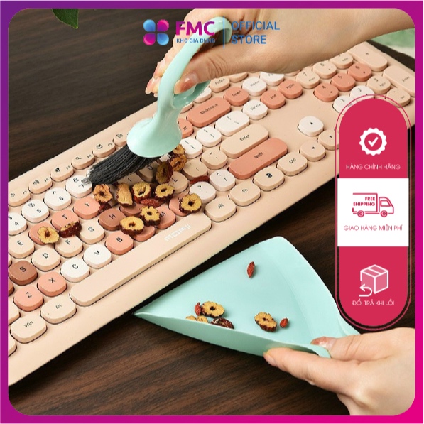 Bộ chổi mini kèm khau hót vệ sinh kẽ nhỏ nội thất ô tô, bàn phím, ban ...