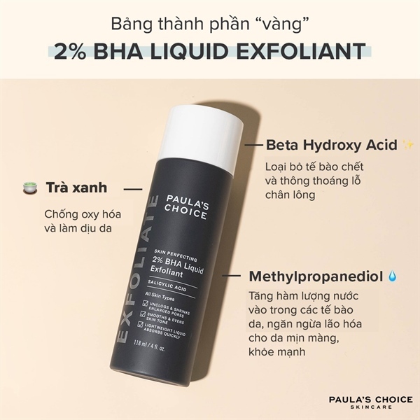 Ảnh Tẩy Da Chết Hóa Học Paula’s Choice 2% BHA Skin Perfecting 2% BHA Liquid (30ml) 1
