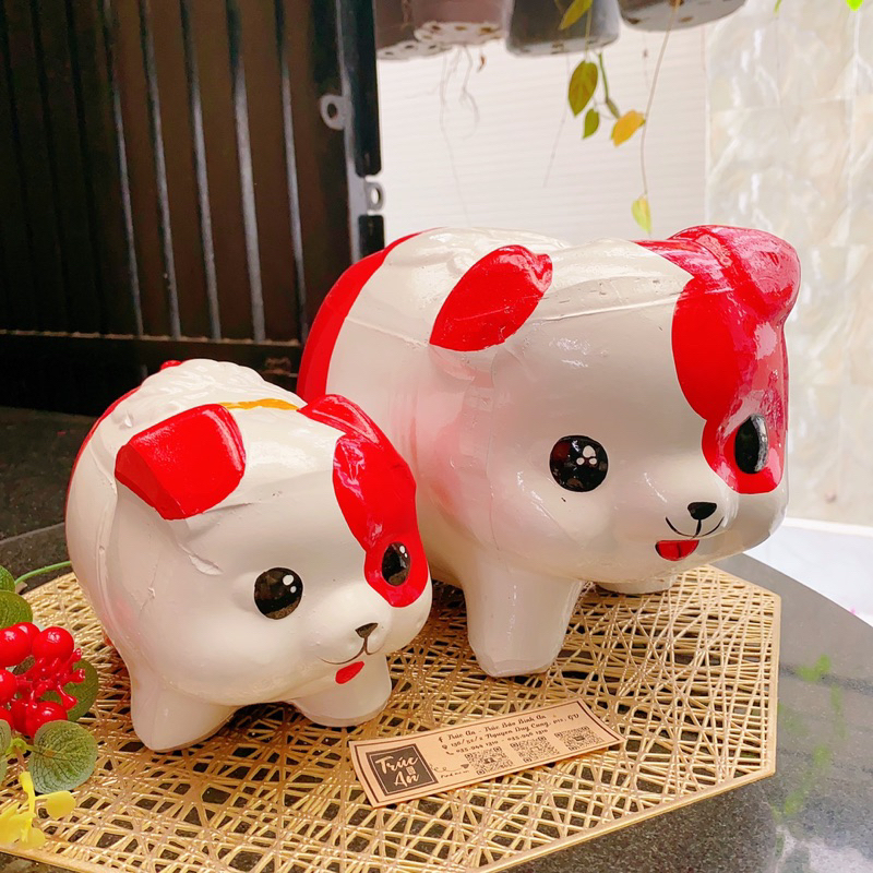 [XẢ KHO] 🐶 Heo đất Cún con - heo đất nung truyền thống vẽ hình Chó ...