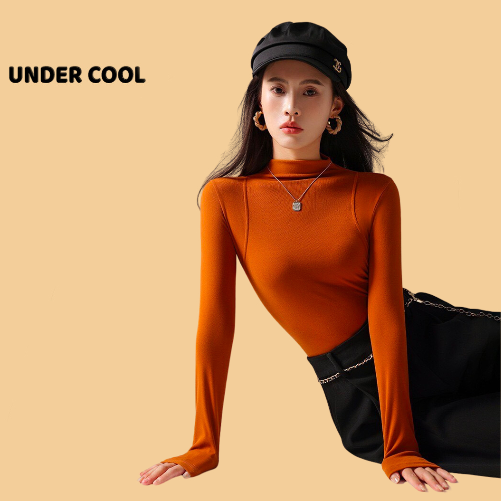 Áo Giữ Nhiệt Nữ Dài Tay UNDERCOOL Dáng Suông Basic Cổ 3cm Mềm Mại Nhiều Màu ADT05