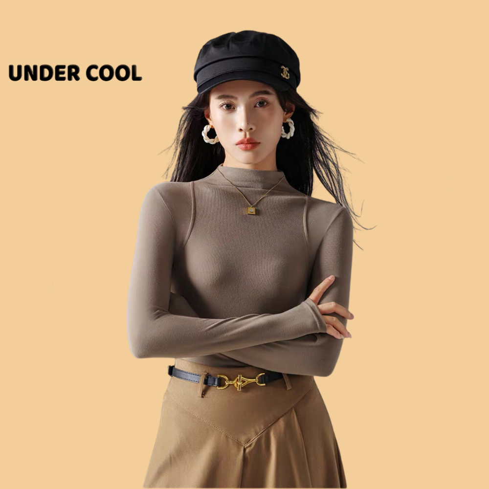 Áo Giữ Nhiệt Nữ Dài Tay UNDERCOOL Dáng Suông Basic Cổ 3cm Mềm Mại Nhiều Màu ADT05