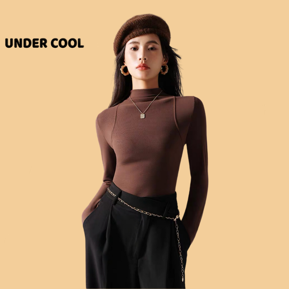 Áo Giữ Nhiệt Nữ Dài Tay UNDERCOOL Dáng Suông Basic Cổ 3cm Mềm Mại Nhiều Màu ADT05